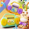 Kids Multi-functional Radio Toy with Music Light Recording 6 English Songs Toddlers Boys Girls Cartoon Giraffe Dinosaur Radio Educational Toy