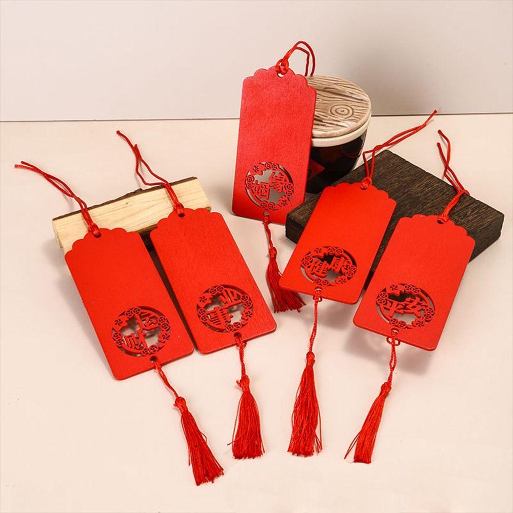 Good Luck Wood Blessings Cards Pray for Blessings Chinese New Year Pendants Family Friends Couples