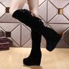 Footwear Wedge Heel Shoes for Women Platform Ladies Boots Elastic Thigh High Above Over The Knee Pu Waterproof Spring Autumn Y2k