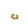 French Retro Gold-Plated Lace Ring with Green Zircon and Rhinestones for Women