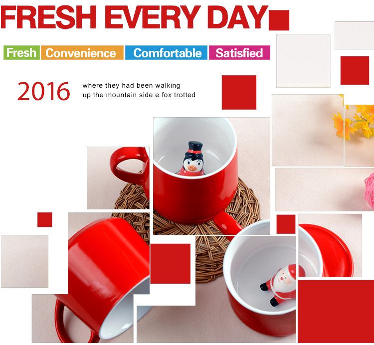 Рождественский милый мультяшный керамический набор кофейных кружек с животными