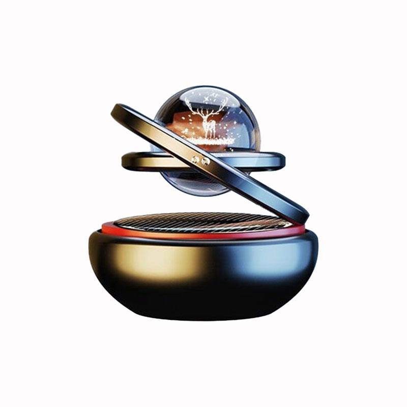 Vehicle Aromatherapy Perfume Solar Double Ring Magnetic Levitation Rotating High-end Light Fragrance Ornament 1PC