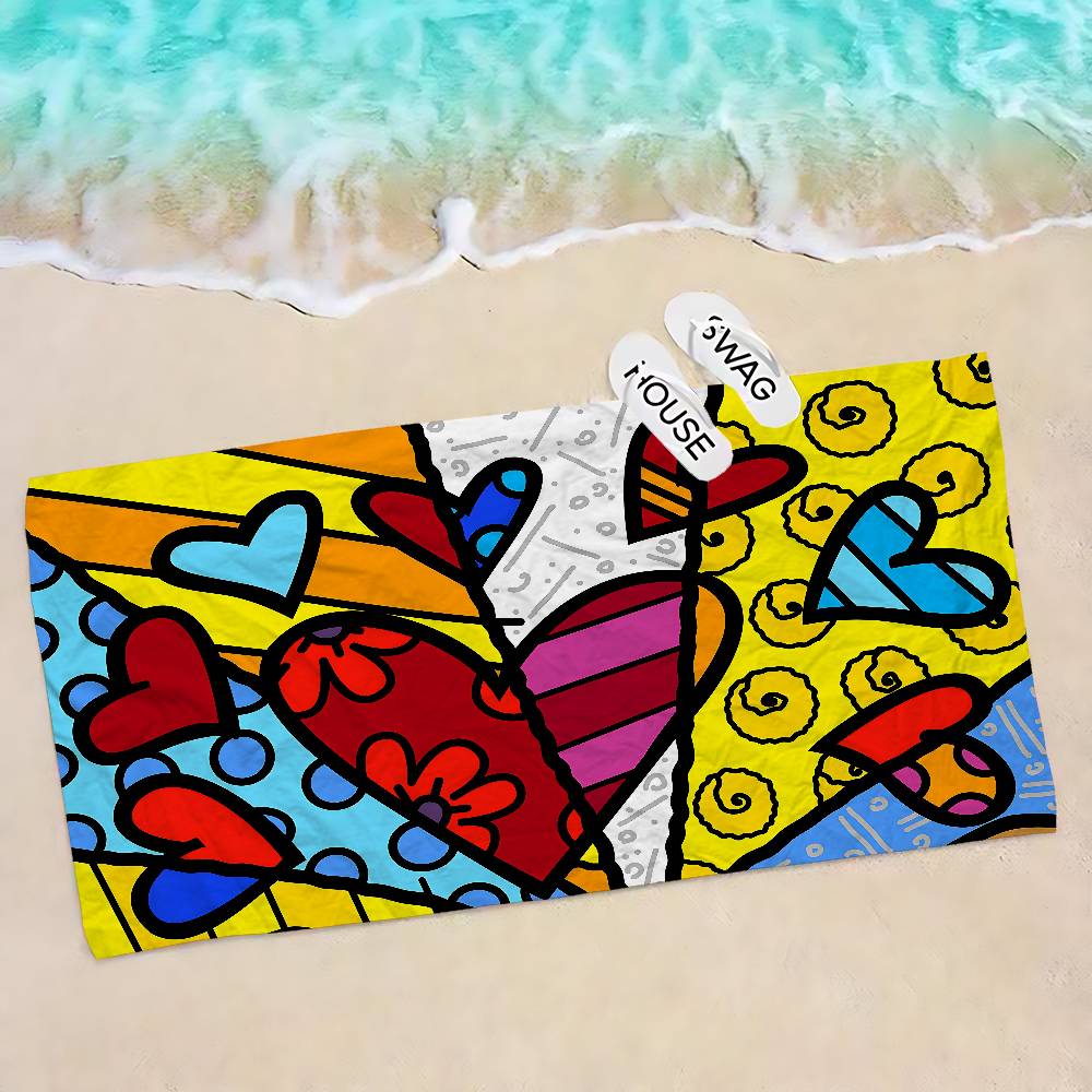 Britto Quick Drying Dish Anime Beach Swimming Towel Soft Absorbent Washcloth Children's Gifts for Kids Travel Camping Gym