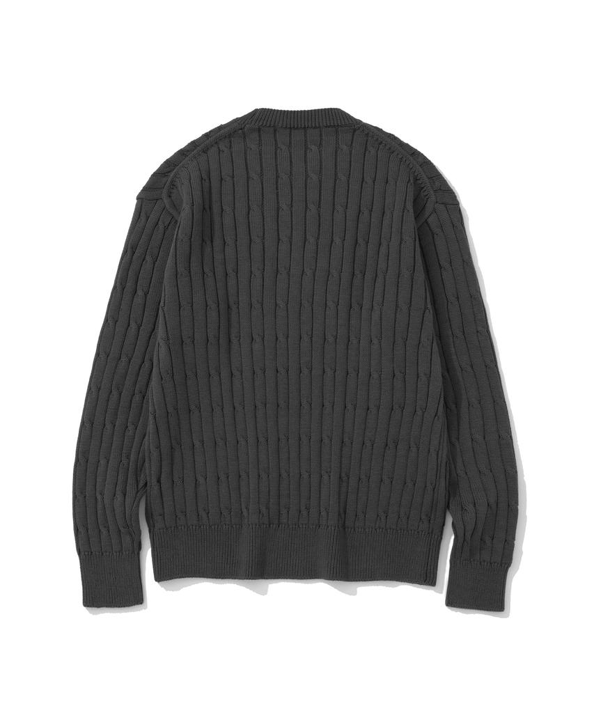 KNITTED [Nitied X Fashion Planet] Cable Round Knit Charcoal