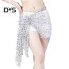Belly Dance Hip Scarf Sequin Woven Wrap Skirt Hollow Out Mini Skirt Waistband Oriental Indian Dancer Sash Performance Carnival Costume Accessory