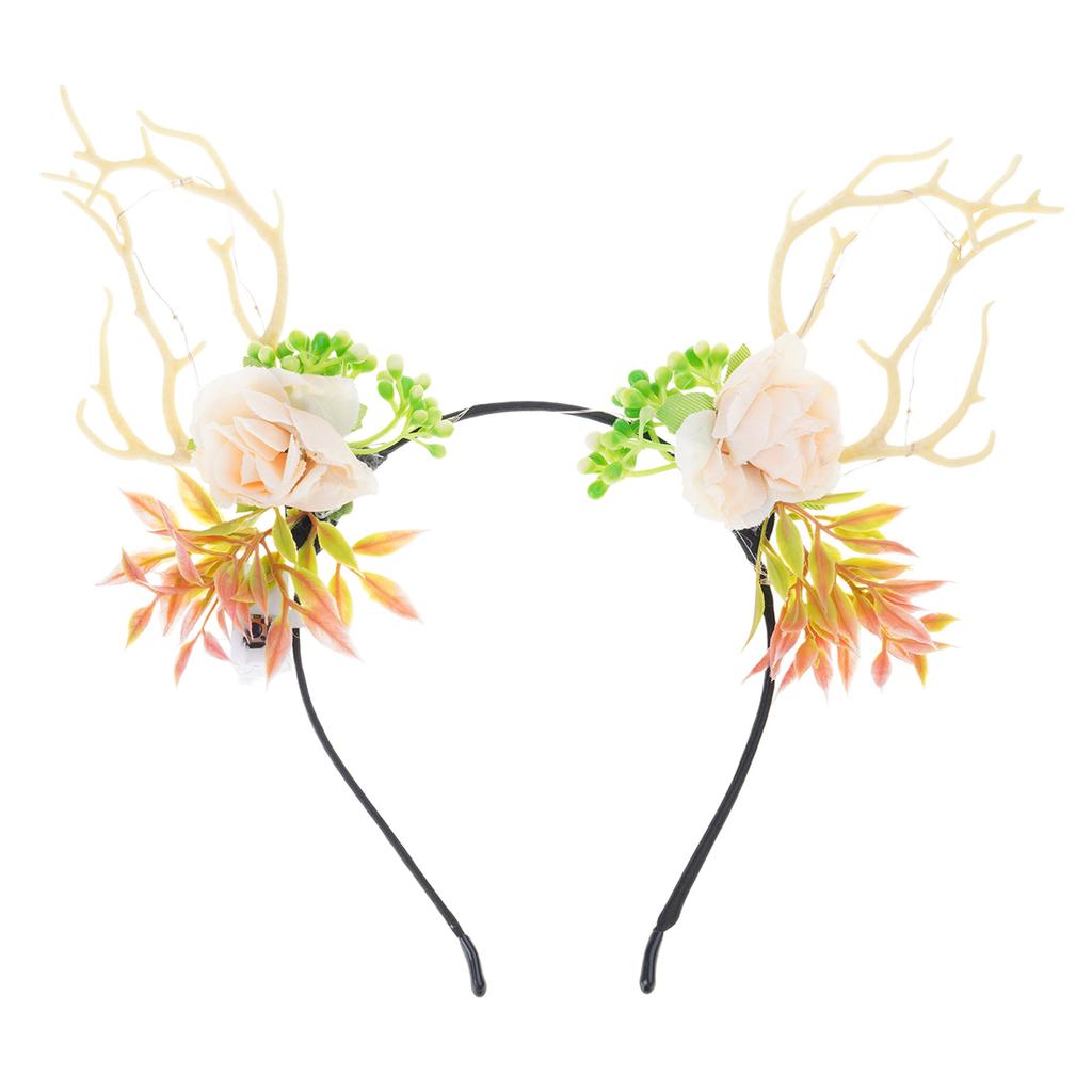 Merry Christmas Decorations Party Props Reindeer Antler Hairhoop Christmas Floral Tiaras Headband Festival Party Supply