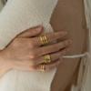 Ahjeong AHJ Rough Texture Double Ring. Gold