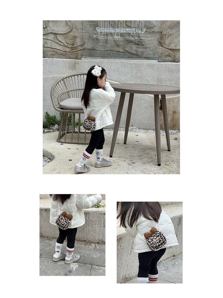 Leopard Print Cute Bow Princess Crossbody Bag for Girls - Mini Square Shoulder Bag Accessory