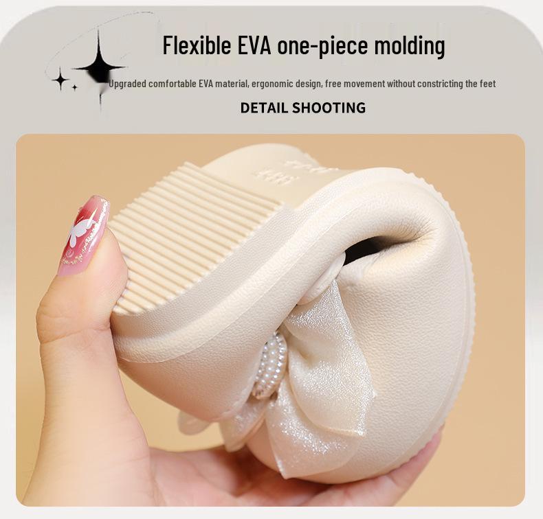 Детские лоферы-туфли EVA 2025 для девочек - Однотонная обувь с декором-бантом для весны, лета и осени