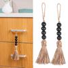 1Pc Wood Bead Garland Hanging Decorations Closet Pendant With Tassels Clothes Rack Drawer Knob Home Decor Farmhouse Rustic