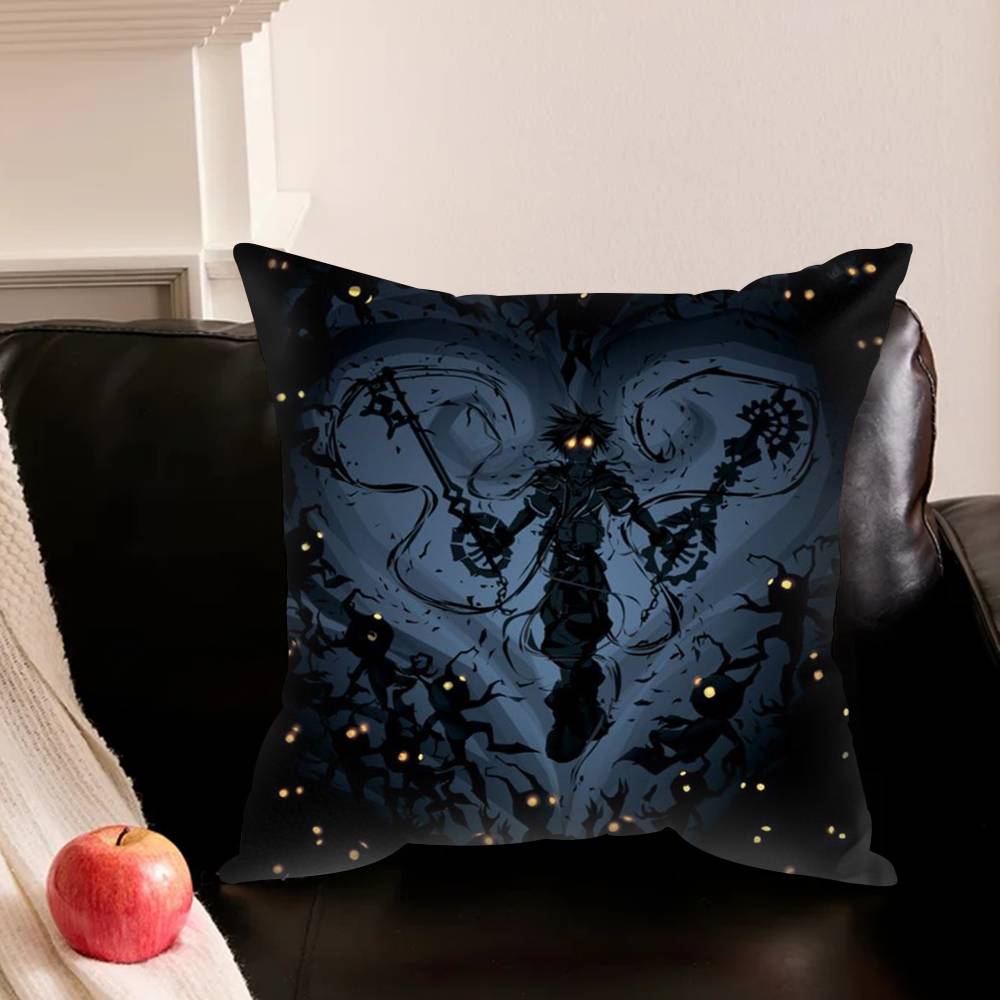 K-Kingdoms Hearts-S G-Game Pillowcase For Sofa Room Office Decor Printing Protector Cushion Cover Valentine Gift Custom