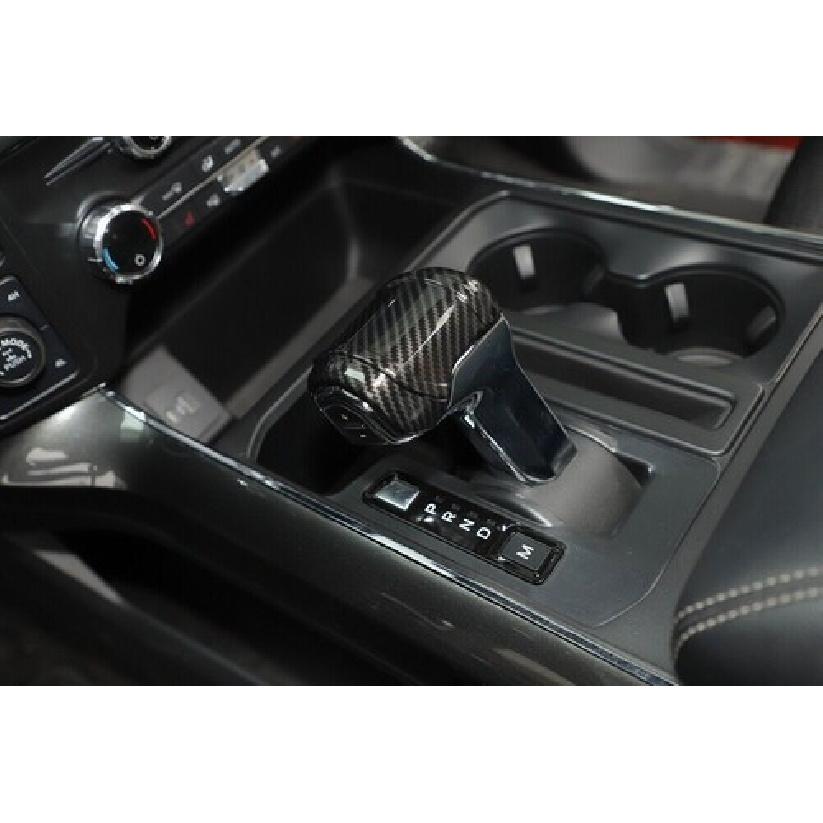 Carbon Fiber Gear Shift Head Knob Cover Trim Accessories For Ford F150 -