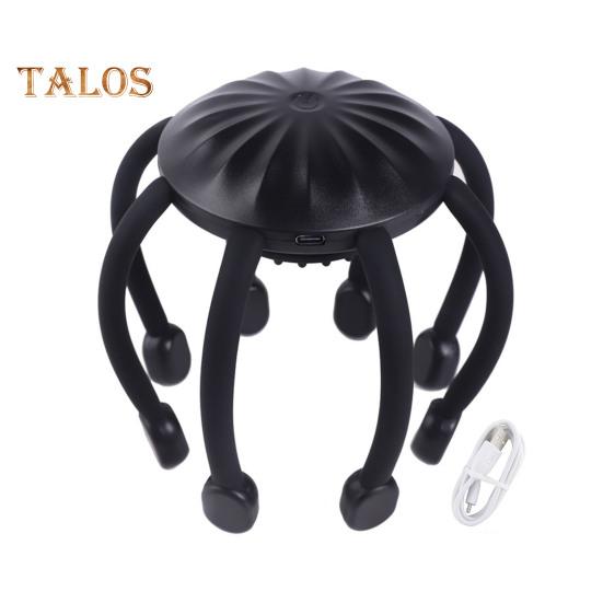 Беспроводной электрический массажер для кожи головы с 4 регулируемыми режимами, эргономичный дизайн, перезаряжаемый массажер для кожи головы с 10 зубцами