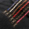 Women PU Leather Metal Decorative Chain Shoulder Bag aiguillette Handbag Chain Backpack strap