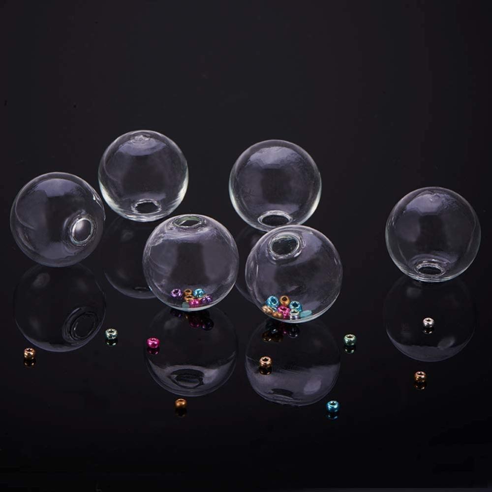 1 Set 30pcs DIY Pendant Making Kit, Round Mechanized Blown Glass Globe Beads, Clear Glass Globe Bottle Charms Pendants