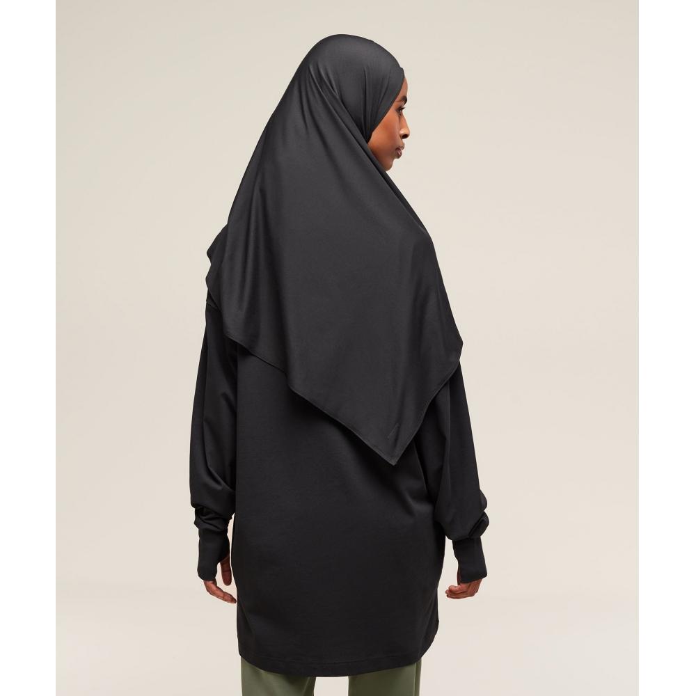 Gymshark Covered Longline Cotton Long Sleeve Top Black B2c5m Bb2j