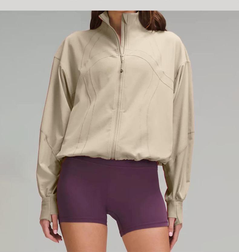 Женская осенняя ветрозащитная куртка с рукавами «летучая мышь» для занятий спортом на открытом воздухе и йоги