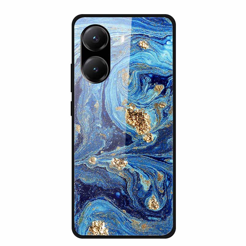 Закаленное Стекло Чехол для Poco X7 Pro Задняя Крышка ПК Жесткие Ударопрочные Чехлы для Xiaomi PocoX7 Pro Funda Мраморная Текстура Модный Coque