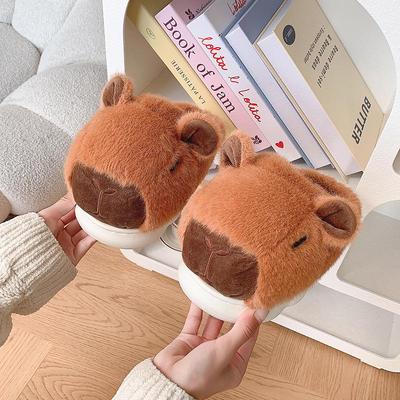 Зимние тапочки Capybara Cotton Plush для мужчин и женщин 2024