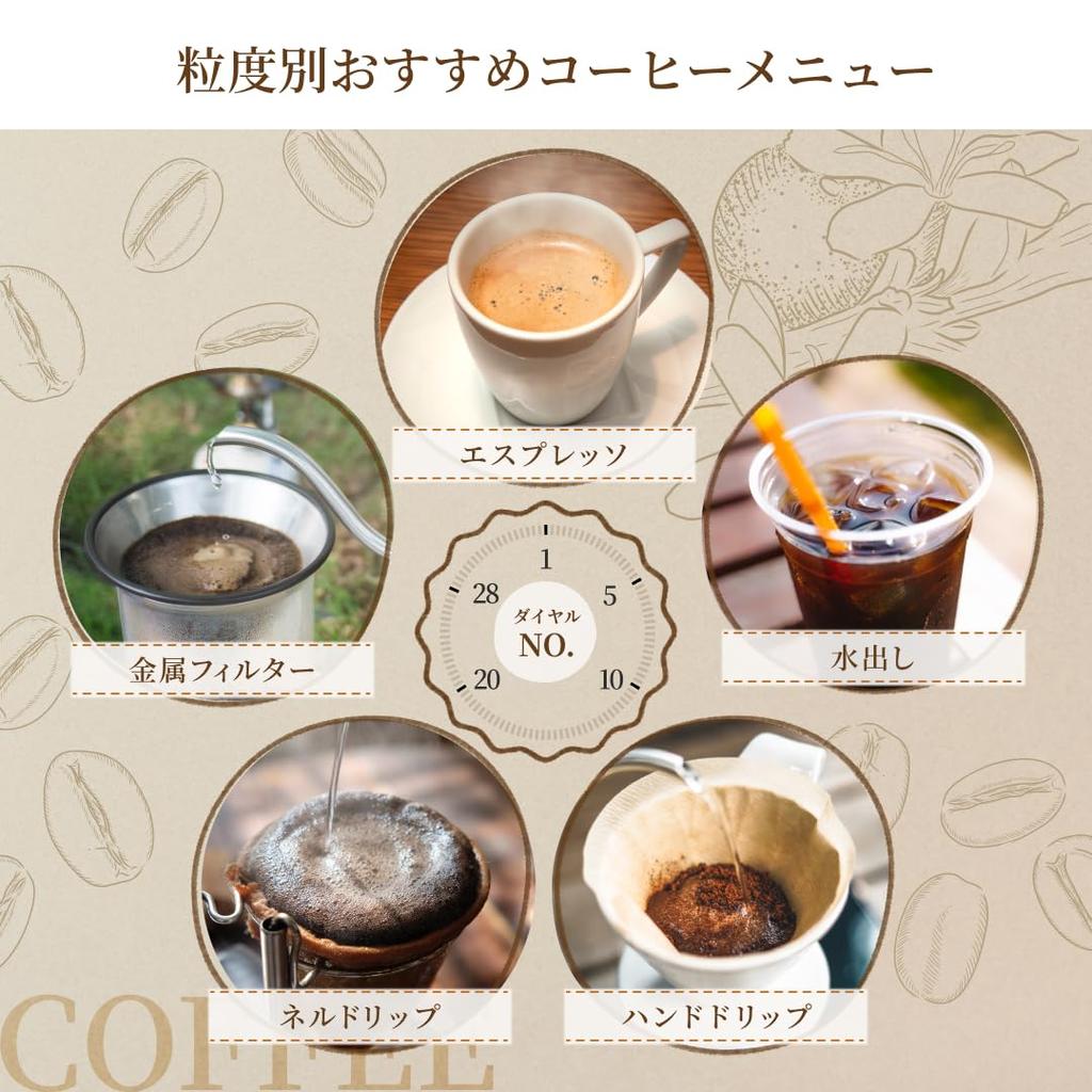 Zero Electric Coffee Mill Conical Type 38 Types of Grinds Easy Dial Operation ±0 Plus/Minus XKM-J110 (Black)