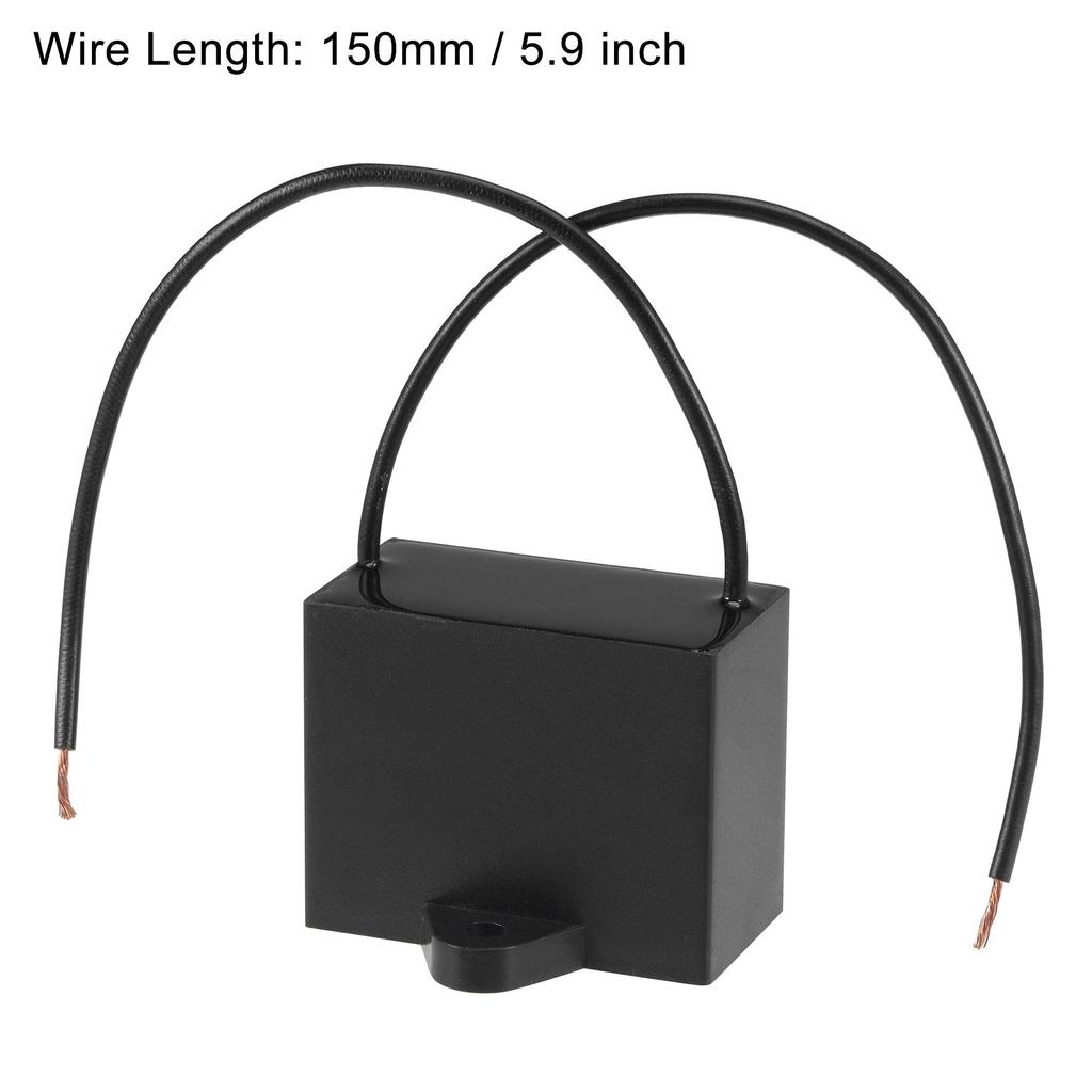 uxcell CBB61 24uF 250V AC 2-Wire Metallized Polypropylene Film Capacitor 48x38x26mm for Fan Pump Motor Generator