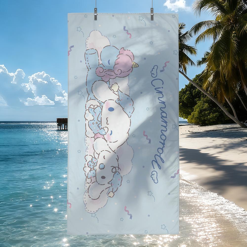 Милое Полотенце Sa C-Cinnamoroll Быстросохнущие Пляжные Полотенца Подходят Для Бассейнов, Кемпинга, Йоги И Тренажерного Зала