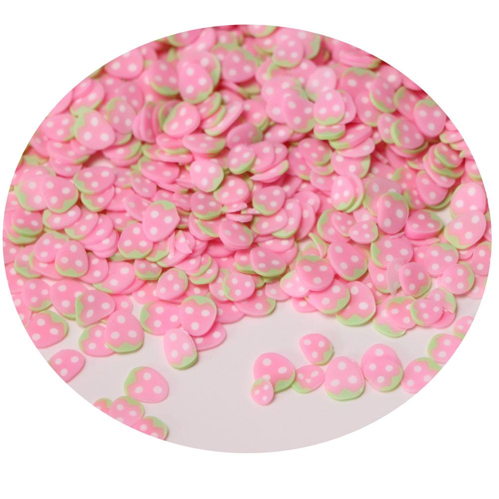 Slime Accessories Polymer Clay Fruit Slices Strawberry Sprinkles Nail DIY Art Decor Scrapbooking Handwork Slime Filling