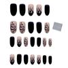 24Pcs Dark False Nails Wearing Finished DIY Creative Non-irritating Nail Stickers for Novice Professionals