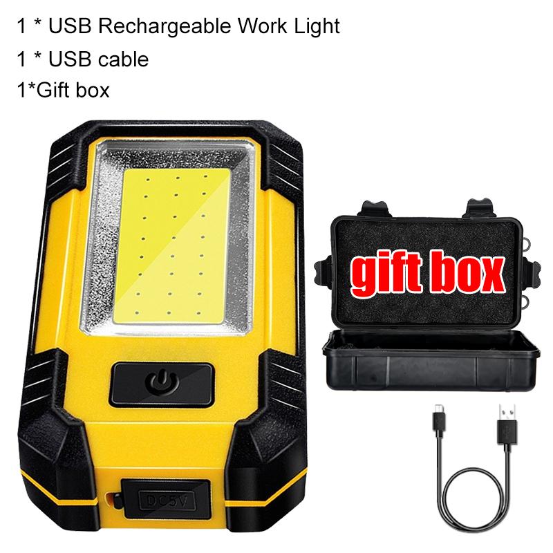 Portable Working Light COB High Bright Flashlight 3Lighting Modes Outdoor Waterproof Camping Fishing Multifunctional Tool Torch