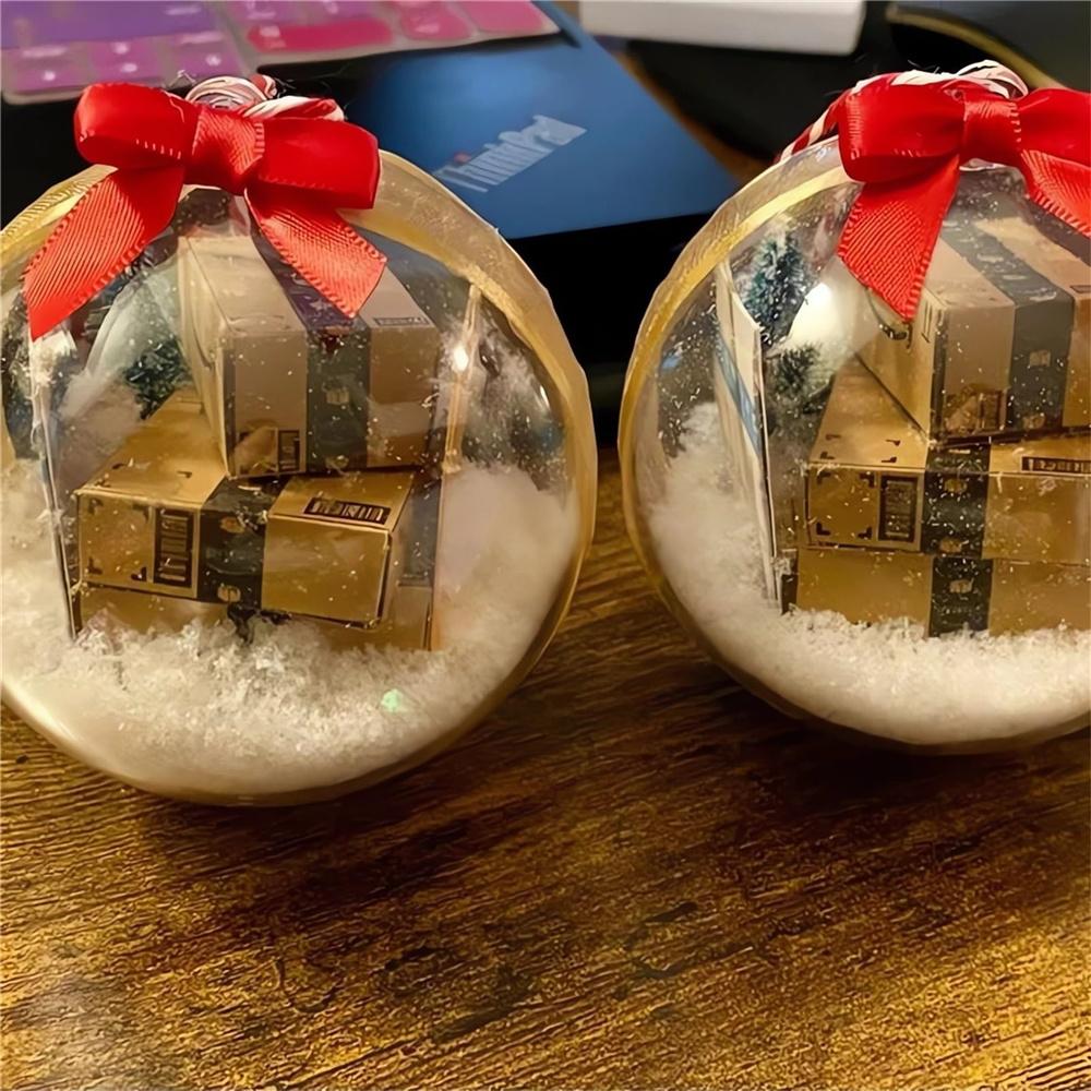 Рождественский прозрачный безделушка, пластиковый рождественский елочный орнамент, украшения для дома и офиса
