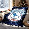 Cardiff City FC Pattern Blanket for Home Decoration, Bed, Sofa, Car Travel, Camping, Suitable for All Seasons, Birthday Christmas Gift