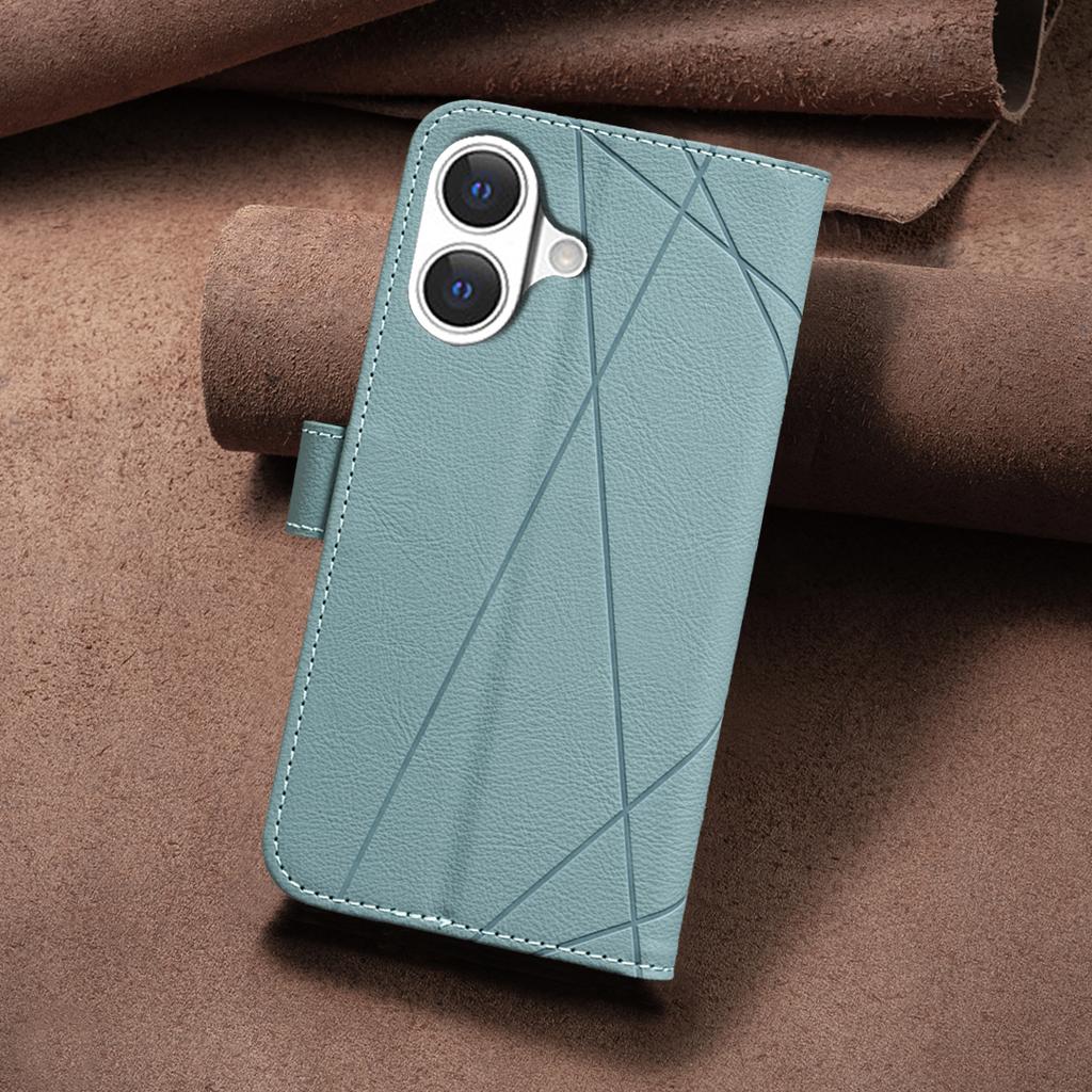 Чехол BINFEN COLOR BF35 для iPhone 17, кожаная крышка телефона с геометрическим тиснением, кошелек с RFID-защитой, подставка