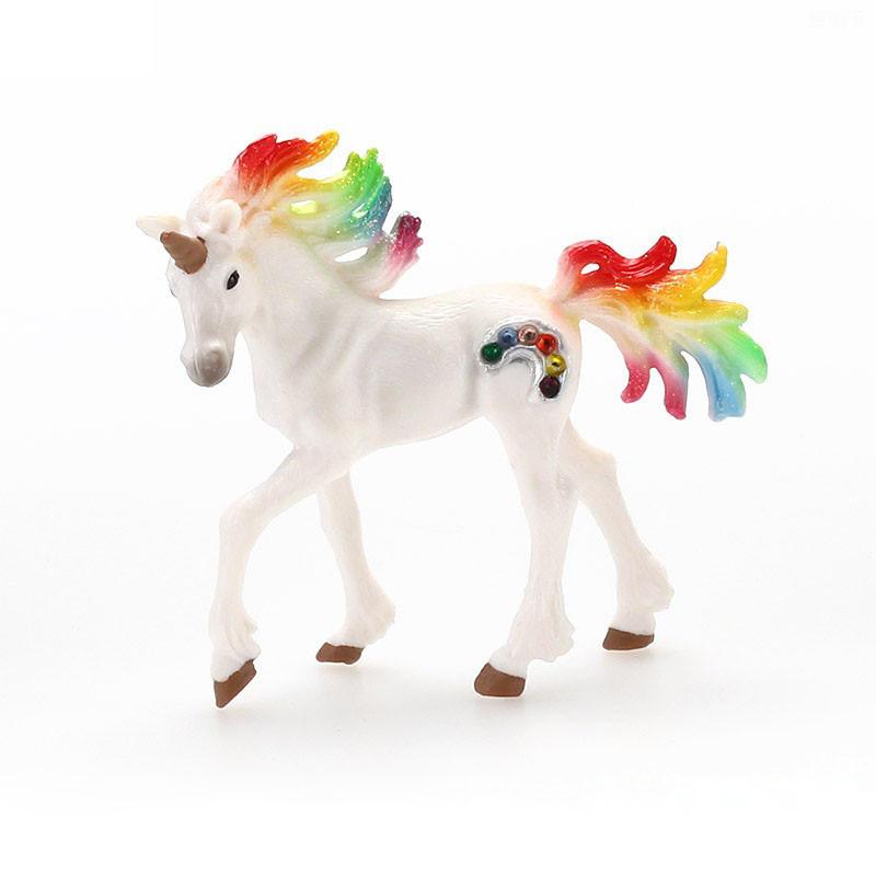 Красочная игрушка-единорог Симуляция Мини-модель животного Единороги Летающая лошадь Фигурка Модель Дикие фигурки Детские развивающие игрушки Фигурка