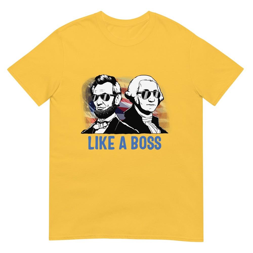 Lincoln 4th Of July Merica Abe Boys Unisex Unisex American Flag Tshirt