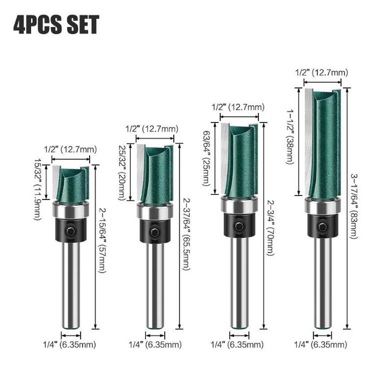 Фреза хвостовик 1/4 дюйма 6 мм фреза для обрезки дерева фреза с двумя лезвиями