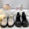 Thick-soled Shallow-mouth Single Shoes Women's 2025 New Fashion Bow Small Leather Shoes Heightening French with Skirt Mary Jane Shoes