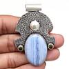 Серебряная подвеска на День матери с синим кружевным агатом и цитрином, 2,5 дюйма