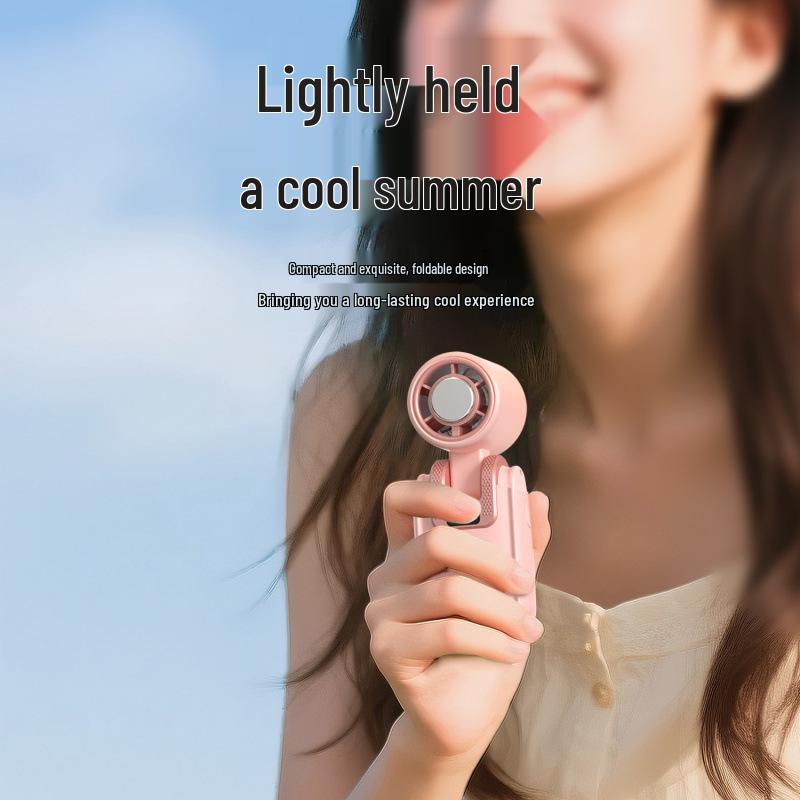 Compact High-Speed Handheld Cooling Fan with Ice Pack, Portable and Rechargeable, Foldable Design