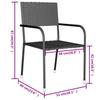 3 Piece Outdoor Dining Set Poly Rattan Black