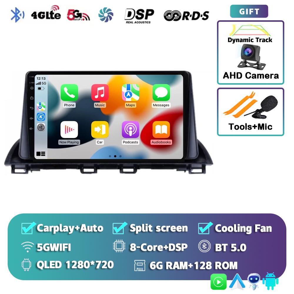 Android 14 Автомагнитола Carplay Auto для Mazda 3 Axela 2013-2018 Стерео GPS Навигация Мультимедийный Видеоплеер Авторадио Головное Устройство