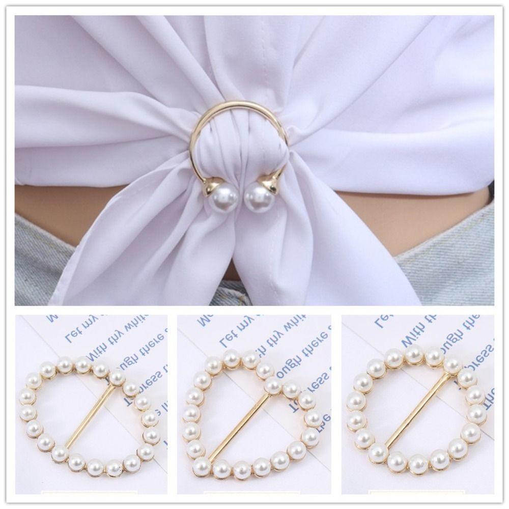 Clothes Hem Clothes Corner Buckle Pearl Shirt Corner Buttons Creative Silk Scarf Buckle