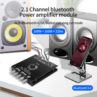ZK-HT21 Цифровой Bluetooth-усилитель 2.1 Канал TDA7498E, 160 Вт+160 Вт + 220 Вт AUX+Bluetooth+USB