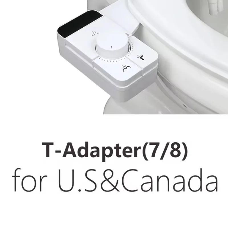 Белый Регулируемый Напор Воды Спрей для Задницы Насадка для Биде Ультратонкая Насадка на Сиденье Унитаза Биде с Двойным Соплом