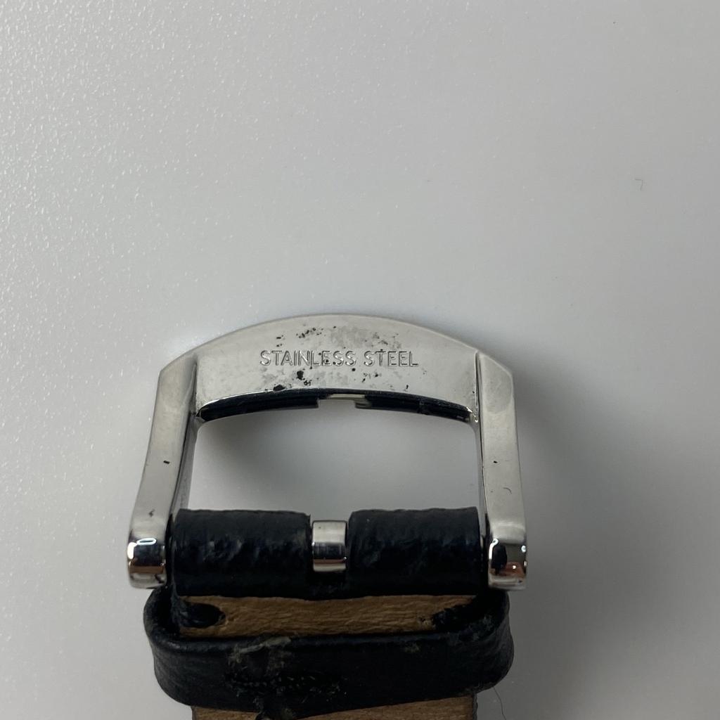 Б/У Часы BVLGARI черные/Серебристые Нержавеющая сталь/кожа мужские