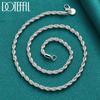 Silver 16-24 Inch 4mm Twist Necklace Fashion Jewelry