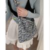 New Retro Floral Canvas Bag Small Flower Cloth Bag Shoulder Bag Crossbody Tote Bag Women's Bag