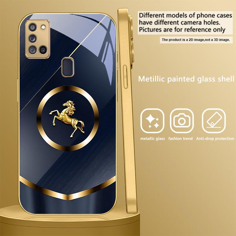 Роскошная голова тигра Для Samsung A 70 71 72 73 14 15 13 16 25 A26 31 32 33 34 35 50 51 52 53 54 55 56 Золотой стеклянный чехол для телефона