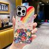Rainbow Rhinestone Flower Sea Oil Painting Drop-Proof Case for iPhone 17 Pro Max