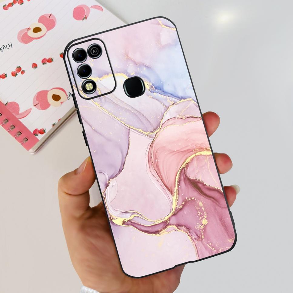 Для Infinix Hot 11 Play 6.82" Мягкие Силиконовые Чехлы Для Телефона Для Infinix Hot 11 Play 11play 10Play Чехол Роскошные Цветы Funda Capa