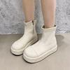 White French Retro Short Boots Children's 2025 Autumn and Winter New Versatile Elastic Thin Boots Muffin Thick-soled Martin Boots